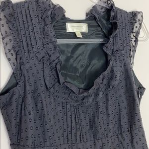 Anthropologie Moulinette Soeurs navy Swiss dot ruffle dress